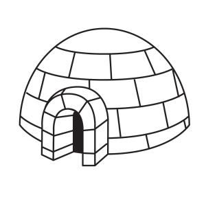 Imprimez votre coloriage d'igloo ou d'inuits gratuitement et proposez à votre enfant un joli coloriage sur le thème de la banquise et de l'hiver. Page 03