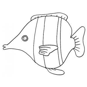 Coloriage d'un poisson d'avril à 4 bandes pour les enfants, à télécharger gratuitement et à imprimer. Un coloriage sur le thème de la mer pour occuper les enfants. Ce coloriage pourra être utilisé pou