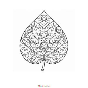 Téléchargez gratuitement ce coloriage feuille mandala. Un dessin détaillé à colorier pour enfants et adultes.
