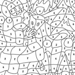 Coloriage magique 14 codé de 1 à 7
