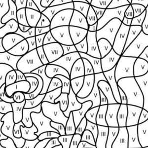 Coloriage magique aux chiffres romains
