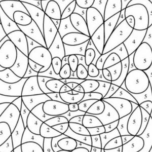 Coloriage magique de Pâques : Le petit lapin