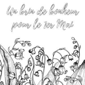 Coloriage muguet : un dessin avec du muguet à imprimer pour la fête du travail et le 1er mai. Page 5