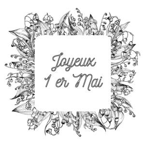 Coloriage muguet : un dessin avec du muguet à imprimer pour la fête du travail et le 1er mai. Page 6