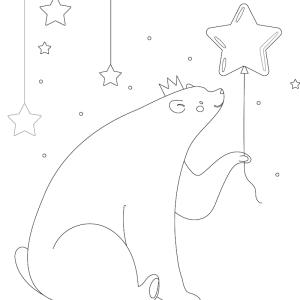 Voici un coloriage d'ours polaire à imprimer gratuitement. Un dessin d'ours à imprimer pour tous les petits amoureux des animaux de la banquise et de la nature. Page 04