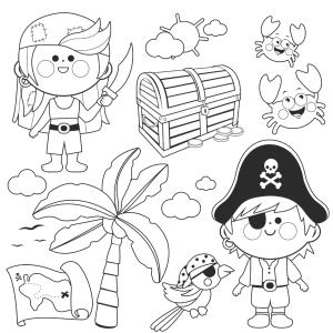 Retrouvez un coloriage de pirate et imprimez un dessin de pirate pour tous les petits amoureux de la mer - Page 12