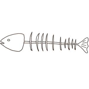 Coloriage d'un poisson avec ses arêtes pour les enfants, à télécharger gratuitement et à imprimer. Un coloriage sur le thème de la mer pour occuper les enfants. Ce coloriage pourra être utilisé pour i