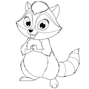 Voici un coloriage de raton laveur à imprimer gratuitement. Un dessin de raton à imprimer pour tous les petits amoureux des animaux. Page 02