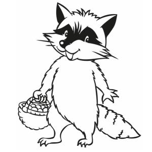 Voici un coloriage de raton laveur à imprimer gratuitement. Un dessin de raton à imprimer pour tous les petits amoureux des animaux. Page 03