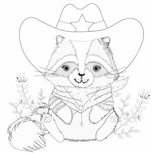 Voici un coloriage de raton laveur à imprimer gratuitement. Un dessin de raton à imprimer pour tous les petits amoureux des animaux. Page 06