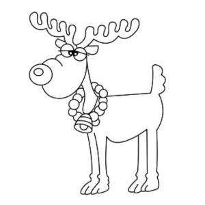 Coloriage renne de Noël à imprimer gratuitement