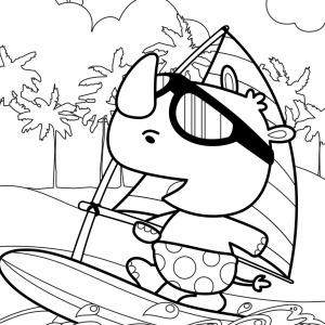 Ce coloriage de rhinocéros est à télécharger et imprimer gratuitement pour faire plaisir à tous les amoureux des animaux de la savane - Page 1