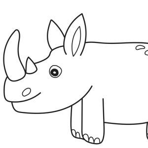 Ce coloriage de rhinocéros est à télécharger et imprimer gratuitement pour faire plaisir à tous les amoureux des animaux de la savane - Page 10