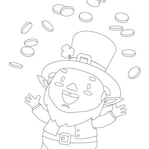 Coloriage Saint Patrick à proposer aux enfants qui aiment l'Irlande et cette fête joyeuse. Page 11
