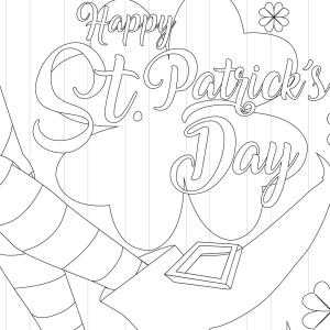 Coloriage Saint Patrick à proposer aux enfants qui aiment l'Irlande et cette fête joyeuse. Page 3