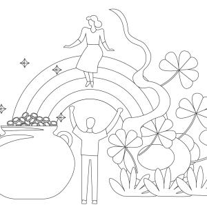 Coloriage Saint Patrick à proposer aux enfants qui aiment l'Irlande et cette fête joyeuse. Page 4