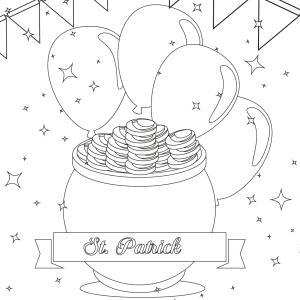 Coloriage Saint Patrick à proposer aux enfants qui aiment l'Irlande et cette fête joyeuse. Page 7