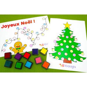 Coloriages de Noël à compléter avec les doigts