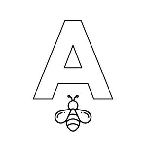 Colorie le A de l'alphabet comme ABRICOT