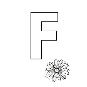 Colorie le F de l'alphabet comme FLEUR
