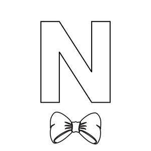 Colorie le N de l'alphabet comme NOEUD