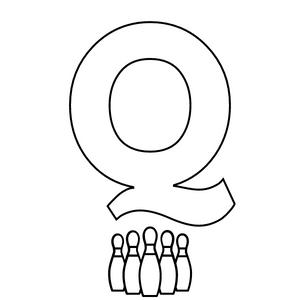Colorie le Q de l'alphabet comme QUILLE