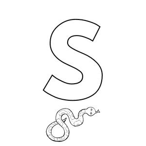 Colorie le S de l'alphabet comme SERPENT