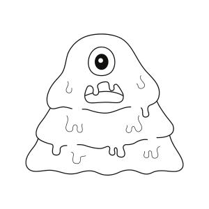 ?Coloriage d'un monstre gluant à imprimer avec Tête à modeler