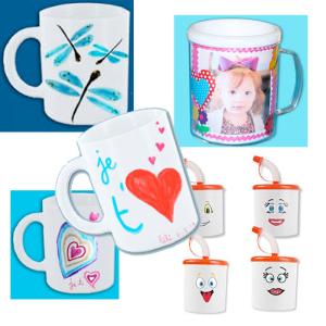 Des idées de bricolage simples et expliquées en pas à pas pour décorer et personnaliser les Mugs. L'idée la plus simple est la décoration de Mugs avec des stickers, mais vous trouverez aussi des modèl
