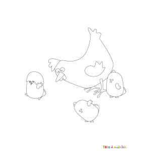 Voici un dessin poule à imprimer pour les enfants qui adorent ces animaux de la ferme ou pour Pâques - Page 2
