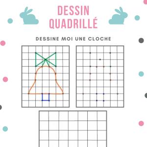 Après avoir observer le modèle du dessin de la cloche du jeu de dessin quadrillé , le recopier sur une grille identique en s&r...