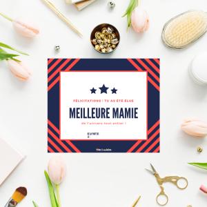 Un diplôme pour la meilleure mamie du monde entier, compléter et à offrir à la meilleure mamie pour la fete des grands-meres. Ce joli diplome sera très beau enroulé avec un morceau de ruban comme mis 