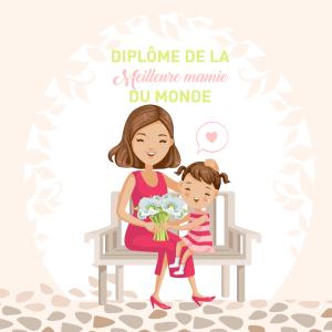 Un diplôme pour la meilleure des mamies à imprimer gratuitement, compléter et à offrir à la meilleure mamie pour la Fête des grands-mères. Ce joli diplôme sera très beau enroulé avec un morceau de rub