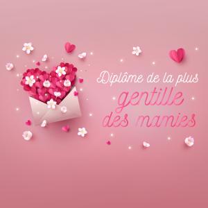 Un diplôme pour la plus gentille des mamies à imprimer gratuitement, compléter et à offrir à la meilleure mamie pour la Fête des grands-mères. Ce joli diplôme sera très beau enroulé avec un morceau de