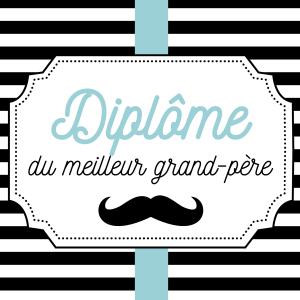 Diplôme à imprimer pour l'offrir à grand-père pour sa fête. Ce diplôme de meilleur grand-père est à remplir et à personnaliser