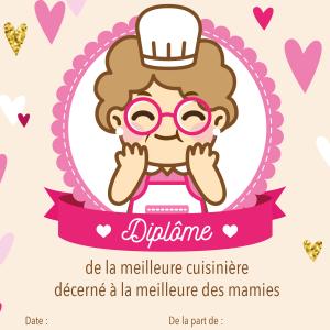 Si vous cherchez un diplôme pour une mamie qui aime cuisiner, pâtisser, etc, alors vous êtes au bon endroit. Il suffit de l'imprimer et de le remplir pour l'offrir aux grands-mères. Vous pouvez aussi 