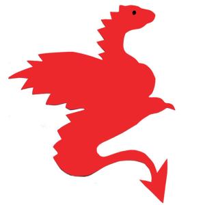 Un modèle de dragon à imprimer, à découper et à coller pour décorer une voile de bateau ou un bouclier
