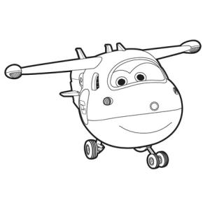 Un dessin à imprimer à télécharger gratuitement de l'avion Jett de Super Wings