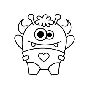 ?Coloriage d'un monstre kawaii à imprimer avec Tête à modeler copie copie copie