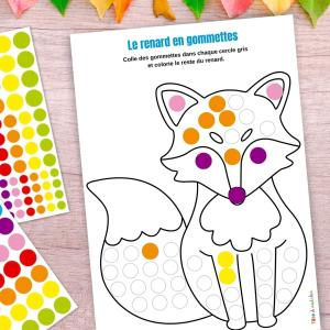 Le coloriage renard en gommettes : l'activité parfaite à faire en automne avec les maternelles