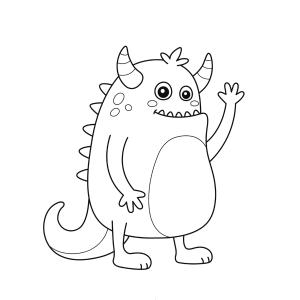 ?Coloriage d'un monstre à imprimer avec Tête à modeler
