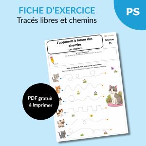 Apprendre à suivre des chemins en PS : aide les chatons à retrouver leur maman