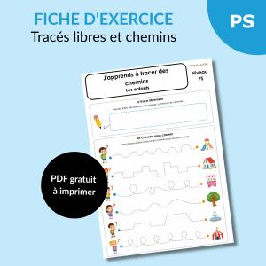 Apprendre à suivre des chemins en PS : fiche avec parcours et tracés variés