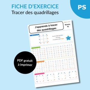 Apprendre à tracer des quadrillages en PS : fiche progressive avec repères visuels