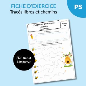 Apprendre à suivre des chemins en PS : aide les abeilles à rejoindre la ruche