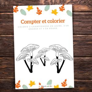 Imprimer l'exercice 2 pour compter et colorier les points du champignon en respectant le code couleur MS