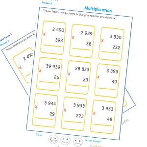 Pour colorier il faut faire une multiplication
