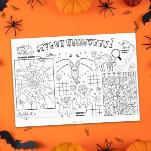 set de table d'Halloween à imprimer
