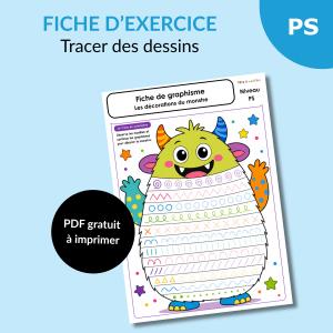 Fiche de graphisme PS : décore un monstre rigolo avec des motifs graphiques