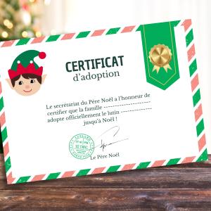 Certificat d’adoption du lutin farceur à imprimer : adoptez la magie de Noël !